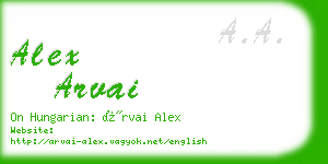 alex arvai business card
